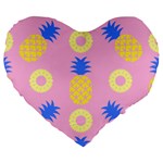 Pop Art Pineapple Seamless Pattern Vector Large 19  Premium Heart Shape Cushions Front