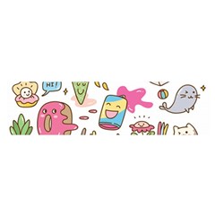 Set Kawaii Doodles Satin Scarf (oblong) by Vaneshart