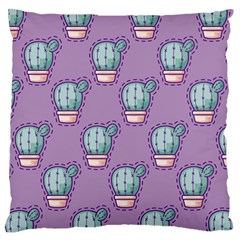 Seamless Pattern Patches Cactus Pots Plants Standard Flano Cushion Case (one Side) by Vaneshart