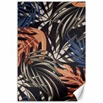 Trend Seamless Pattern With Colorful Tropical Leaves Plants Brown Background Canvas 12  x 18  11.88 x17.36  Canvas - 1