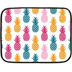 Tropic Fruit Pineapple Seamless Pattern Design Vector Illustration Double Sided Fleece Blanket (mini)  by Vaneshart