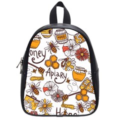 Honey Seamless Pattern School Bag (small) by Vaneshart