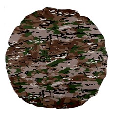 Fabric Camo Protective Large 18  Premium Round Cushions by HermanTelo