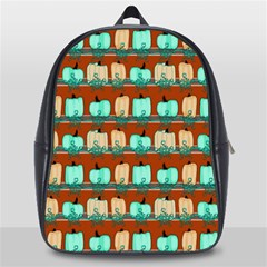 Bluegreen Pumpkins School Bag (large) by bloomingvinedesign