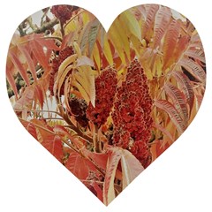 Autumn Colors Leaf Leaves Brown Red Wooden Puzzle Heart by yoursparklingshop