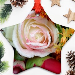 Floral Bouquet Orange Pink Rose Ornament (star) by yoursparklingshop