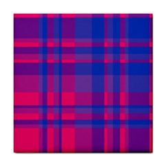 Bisexual Plaid Tile Coaster by NanaLeonti