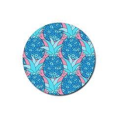 Pineapples Rubber Round Coaster (4 Pack)  by Sobalvarro