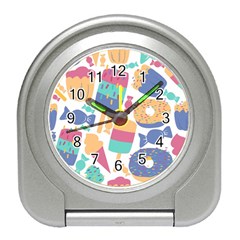 Icecream Pattern Pastel Sumer Travel Alarm Clock by Vaneshart