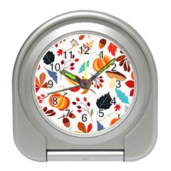 Pattern Pumpkins Autumn Travel Alarm Clock by Vaneshart