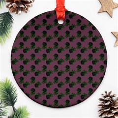 Black Rose Mauve Round Ornament (two Sides) by snowwhitegirl