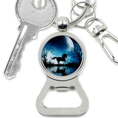 Wonderful Unicorn Silhouette In The Night Bottle Opener Key Chain by FantasyWorld7