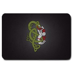 Pepe The Frog Rare Celtic Viking Norse Dragon Pattern Deus Vult Medieval Wojak Crusader Large Doormat  by snek