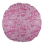 coffee pink Large 18  Premium Flano Round Cushions Back