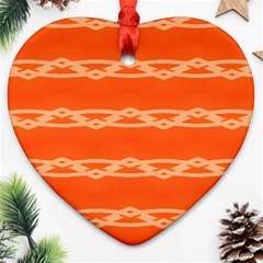 Pattern Orange Ornament (heart) by HermanTelo