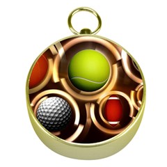 Sport Ball Tennis Golf Football Gold Compasses by HermanTelo