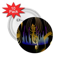 Background Level Clef Note Music 2 25  Buttons (10 Pack)  by HermanTelo