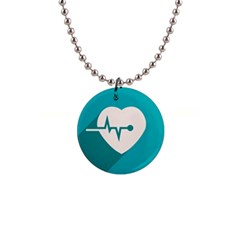 Heart Rate 1  Button Necklace by trulycreative