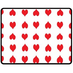 Heart Red Love Valentines Day Double Sided Fleece Blanket (medium)  by HermanTelo