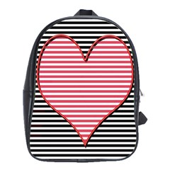 Heart Stripes Symbol Striped School Bag (large) by HermanTelo