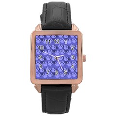 Pattern Texture Feet Dog Blue Rose Gold Leather Watch  by HermanTelo