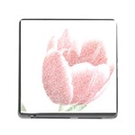 Tulip red white pencil drawing Memory Card Reader (Square 5 Slot) Front