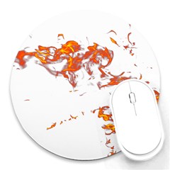 Can Walk On Fire, White Background Round Mousepads by picsaspassion