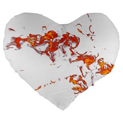 Can Walk On Fire, White Background Large 19  Premium Heart Shape Cushions by picsaspassion