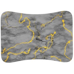 Marble Neon Retro Light Gray With Gold Yellow Veins Texture Floor Background Retro Neon 80s Style Neon Colors Print Luxuous Real Marble Velour Seat Head Rest Cushion by genx