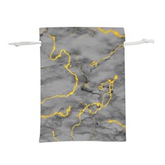 Marble Neon Retro Light Gray With Gold Yellow Veins Texture Floor Background Retro Neon 80s Style Neon Colors Print Luxuous Real Marble Lightweight Drawstring Pouch (s) by genx