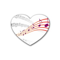 Music Notes Clef Sound Heart Coaster (4 Pack)  by HermanTelo