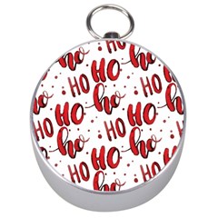 Christmas Watercolor Hohoho Red Handdrawn Holiday Organic And Naive Pattern Silver Compasses by genx