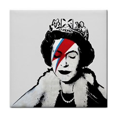 Banksy Graffiti Uk England God Save The Queen Elisabeth With David Bowie Rockband Face Makeup Ziggy Stardust Face Towel by snek