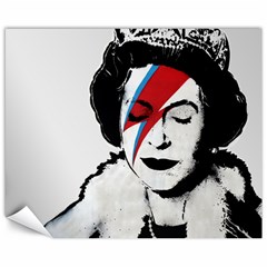 Banksy Graffiti Uk England God Save The Queen Elisabeth With David Bowie Rockband Face Makeup Ziggy Stardust Canvas 16  X 20  by snek