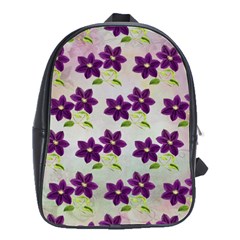 Purple Flower School Bag (large) by HermanTelo