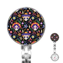 Dia De Los Muertos Stainless Steel Nurses Watch by Sobalvarro