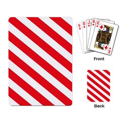 Candy Cane Red White Line Stripes Pattern Peppermint Christmas Delicious Design Playing Cards Single Design (rectangle) by genx