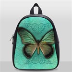 Butterfly Background Vintage Old Grunge School Bag (Small) Front