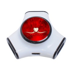 Love, Wonderful Elegant Heart 3-port Usb Hub by FantasyWorld7