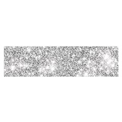 Silver And White Glitters Metallic Finish Party Texture Background Imitation Satin Scarf (oblong) by genx