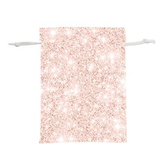 Rose Gold Pink Glitters Metallic Finish Party Texture Imitation Pattern Lightweight Drawstring Pouch (s) by genx