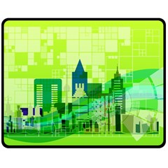 Architecture Skyline Fleece Blanket (medium)  by Wegoenart