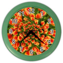 Tulips Arrangement Many Blossom Color Wall Clock by Wegoenart