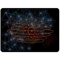 Network Abstract Connection Fleece Blanket (large)  by Wegoenart