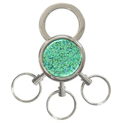 Green Flowers 3-ring Key Chain by ZeeBee