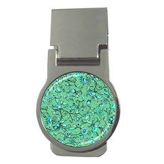 Green Flowers Money Clips (round)  by ZeeBee