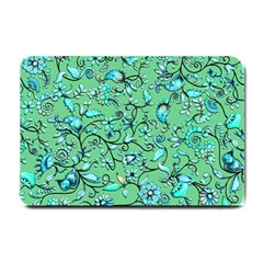 Green Flowers Small Doormat  by ZeeBee