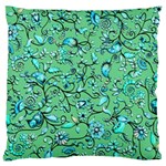 Green Flowers Large Cushion Case (Two Sides) Front