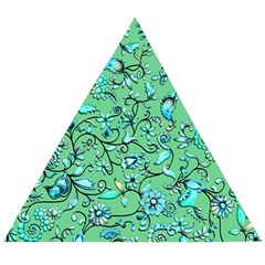 Green Flowers Wooden Puzzle Triangle by ZeeBee