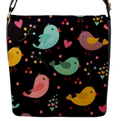 Birds Cute Pattern Background Flap Closure Messenger Bag (s) by Vaneshart